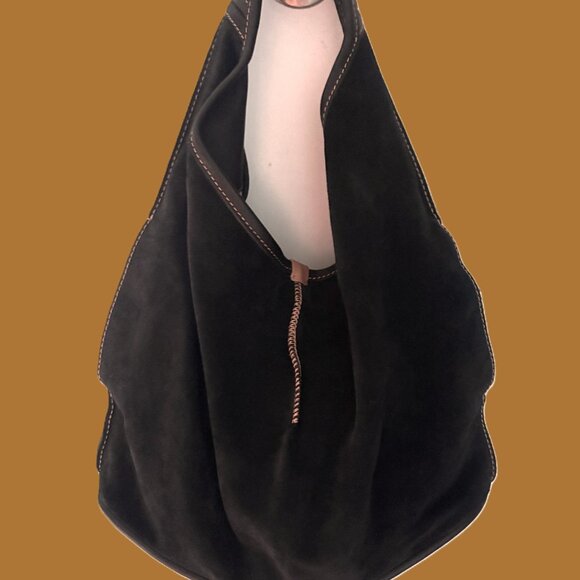 UGG Australia Black Suede Shoulder Bag with side POCKETS NWOT - Picture 10 of 12